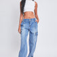 YMI Jeanswear High-Rise Straight Cargo Jeans