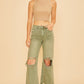 Annie Wear Distressed Raw Hem Jeans