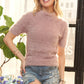 ADORA Fuzzy Mock Neck Short Sleeve Sweater