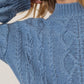 HYFVE Cable-Knit Mock Neck Dropped Shoulder Sweater