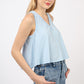 VERY J V-Neck Knit Swing Cropped Tank