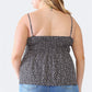 Zenobia Plus Size Frill Smocked Floral Sweetheart Neck Cami