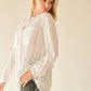 Davi & Dani Crinkled Jacquard Button Down Shirt