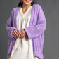 Umgee Full Size Cable Knit Open Front Long Sleeve Cardigan