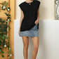 Ninexis Round Neck Cap Sleeve T-Shirt