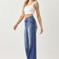 RISEN High Waist Raw Hem Wide Leg Jeans