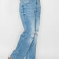 bytos Full Size Distressed High Rise Straight Jeans