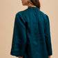 Annie Wear Satin Notched Three-Quarter Sleeve Blouse