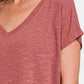 Zenana V-Neck Short Sleeve Crop T-Shirt