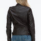 Snobbish PU Leather Biker Jacket with Side Zip Pockets