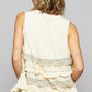 POL Ruffled Open Front Sleeveless Cardigan