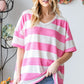 HOPELY Striped Waffle Oversized T-Shirt