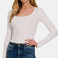 Zenana Scoop Neck Long Sleeve T-Shirt