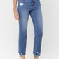 Lovervet High Rise Raw Hem Straight Jeans