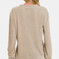 Zenana Chenille Waffle Round Neck Sweater