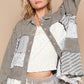 POL Raw Hem Patchwork Dropped Shoulder Jacket