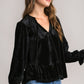 Umgee Babydoll Tie Neck Flounce Sleeve Blouse