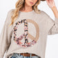 SAGE + FIG Floral Peace Patch Round Neck Top