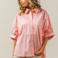 BiBi Button Up Striped Dolman Sleeve Shirt