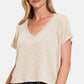 Zenana V-Neck Short Sleeve Crop T-Shirt