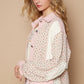 POL Floral Exposed Seam Button Up Quilted Jacket