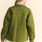 Davi & Dani Quilted Button Down Shacket with Chest Pockets