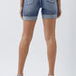 RISEN Full Size Distressed Rolled Denim Shorts with Pockets