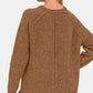 Zenana Side Slit Raglan Sleeve Sweater