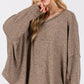 SAGE + FIG Round Neck Batwing Sleeve Oversize Top