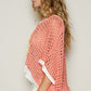 POL Hollow Out Flower Half Sleeve Knit Cover Up