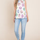 BOMBOM Smiley Face Round Neck Tank