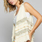 POL Ruffled Open Front Sleeveless Cardigan