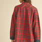 Annie Wear Contrast Plaid Long Sleeve Top and Shorts Set