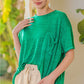 Zenana Pocketed Round Neck Dropped Shoulder T-Shirt