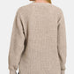 Zenana High Low Long Sleeve Waffle Sweater