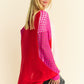 Davi & Dani Openwork Contrast Open Front Cardigan