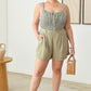 Zenobia Plus Size Half Elastic Waist Shorts with Pockets