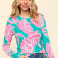 Haptics Full Size Floral Round Neck Long Sleeve T-Shirt