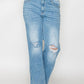 bytos Full Size Distressed High Rise Straight Jeans