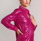 Umgee Sequin Long Sleeve Shirt with Side Chest Pocket