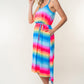 White Birch Full Size Ombre Striped Midi Cami Dress