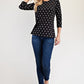 Celeste Full Size Polka Dot Round Neck Three-Quarter Sleeve T-Shirt