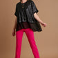 Umgee Sequin Half Sleeve Layered Blouse