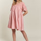 ADORA Round Neck Half Sleeve Babydoll Dress