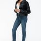 Snobbish Snap Down Long Sleeve PU Leather Jacket