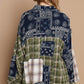 POL Patchwork Plaid Button Up Shirt