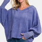 Zenana Brushed Hacci Drop Shoulder Cropped Hoodie