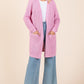 Mittoshop Open Front Long Sleeve Longline Cardigan