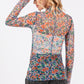 SAGE + FIG Floral Mesh Long Sleeve Top