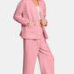 Zenana Quilted Button Up Long Sleeve Top and Pants Lounge Set